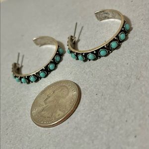 Turquoise hoop earrings